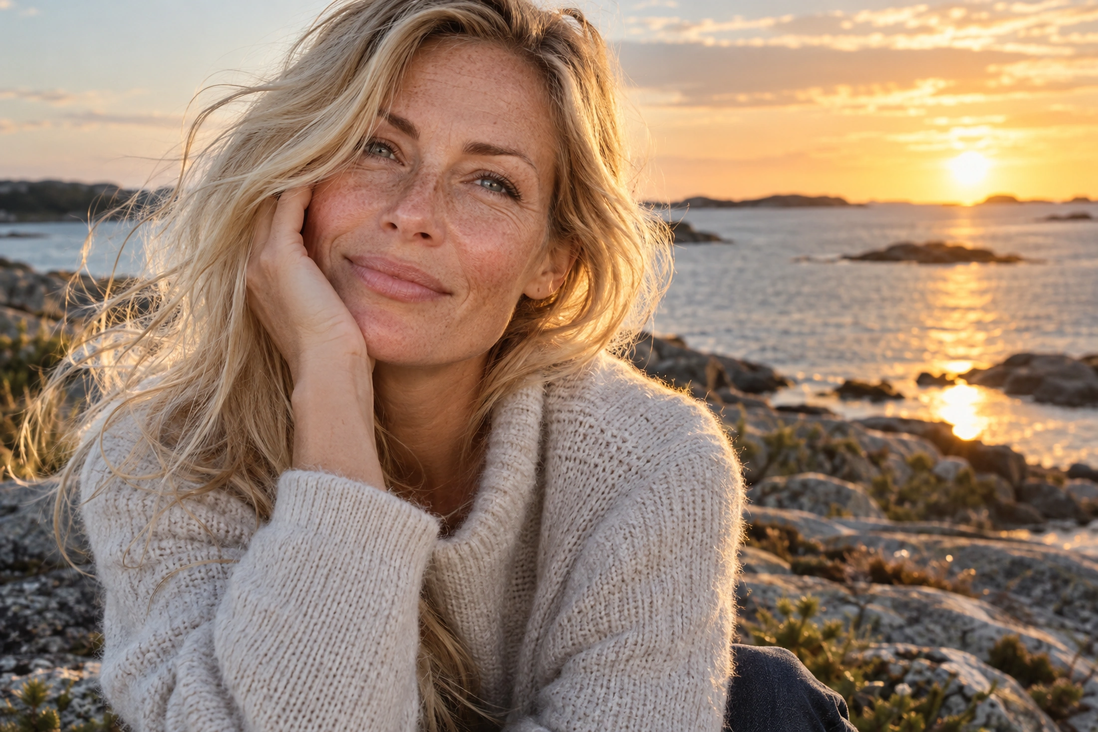 Swedish lakeside portrait in natural Nordic light